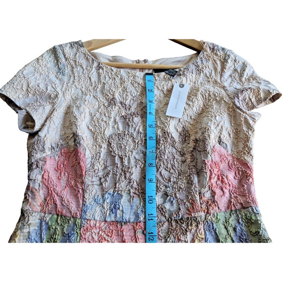 Adrianna Papell Melinda Gown 4 Pastel Matelasse Floral Dress Formal Bridgerton - Picture 15 of 16